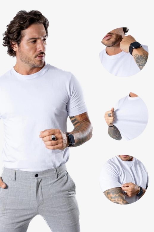 Camisetas Elastic Tech Cotton · Branco