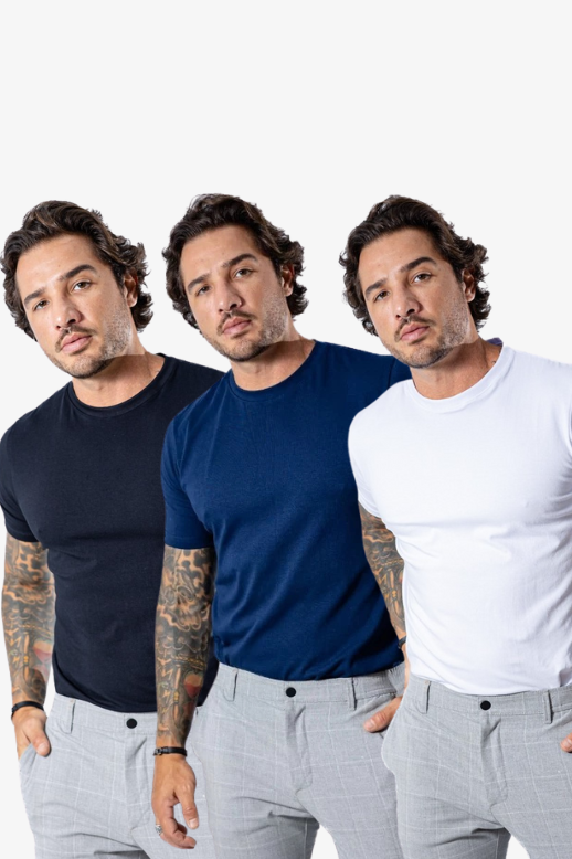 Kit de 3 Camisetas Elastic Tech Cotton