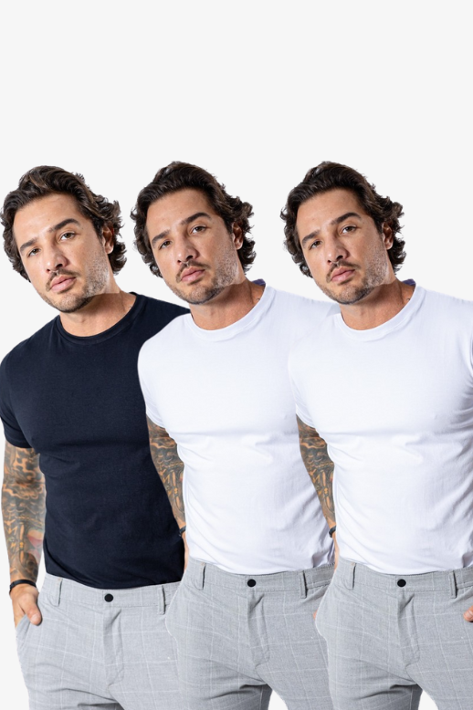 Kit de 3 Camisetas Elastic Tech Cotton
