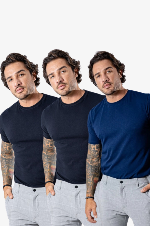 Kit de 3 Camisetas Elastic Tech Cotton