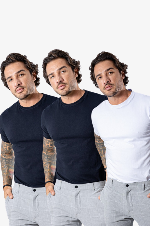 Kit de 3 Camisetas Elastic Tech Cotton